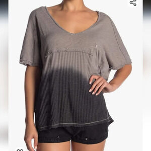 We The‎ Free Sun Dial Linen Blend Dip Dye T-Shirt Women’s Small